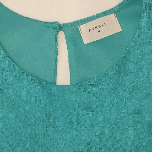Anthropologie Everly Aqua Lace Dress Size Medium - Picture 6 of 7